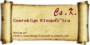 Csereklye Kleopátra névjegykártya